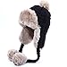 Kuyou Damen Winter Hut Ohrenschützer Trapper Warm Fellmütze, Schwarz, Einheitsgröße