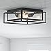 Amazon Brand – Stone & Beam Industrial Rectangle Cage Flush Mount Indoor Ceiling Fixture With 2 Light Bulbs - 15.25 x 15.25 x 6.5 Inches, Oil-Rubbed Bronze