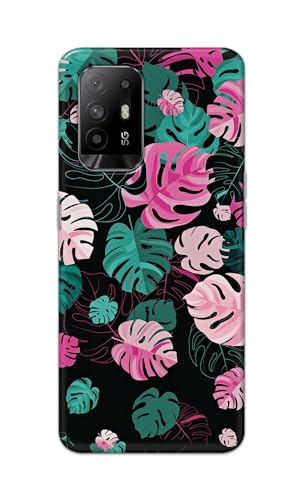 Image of Printed Hard Back Cover for Oppo F19 Pro+ 5G | Oppo F19 Pro Plus Back Cover (Seamless Leaves) -190724(EA)