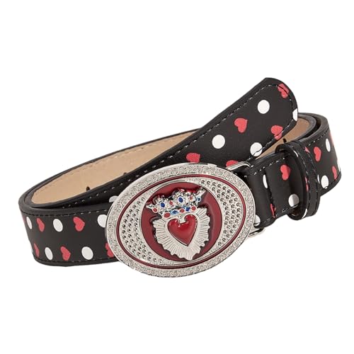 Photo de GKYQVE Love Metal Belt Spiciness Girls Styles Ceinture étincelante Boucles de décoration pour mariée à la mode Alliage Pentangle, Cœur rouge avec blanc, taille unique
