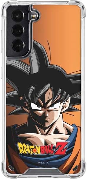 Skinit Funda transparente compatible con Galaxy S21 5G  Diseño de retrato de Dragon Ball Z Goku con licencia oficial