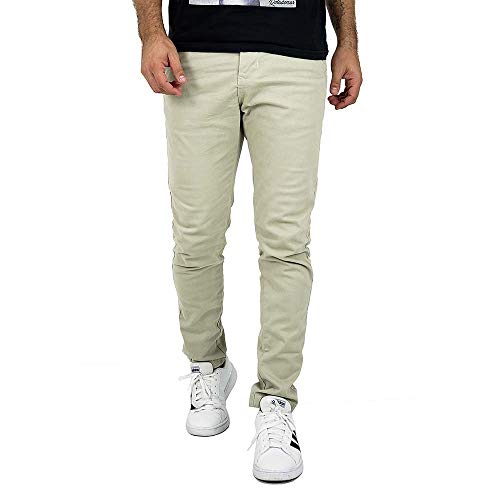 Calça Sarja Masculina Bege Slim Com Elastano Bamborra Tamanho:38