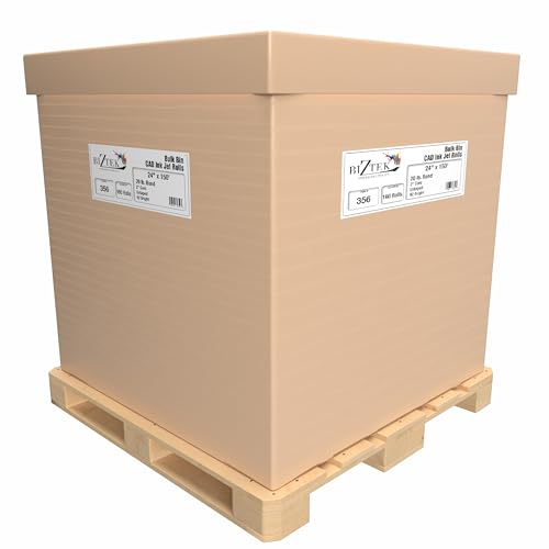 BIZTEK Wide Format Paper Rolls CAD Bond 24" Widths (192 Rolls