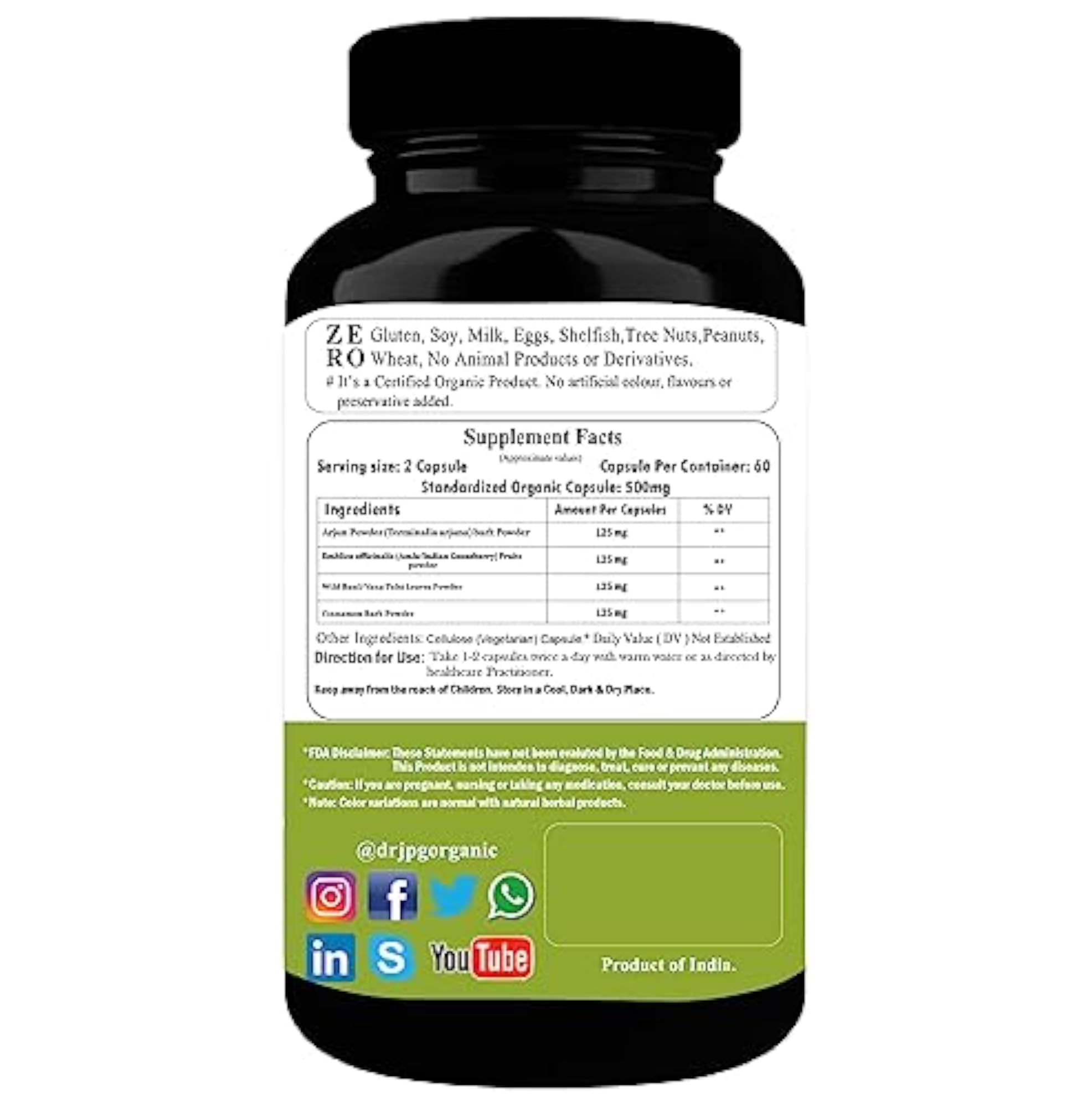 Dr. JPG Organic Lipid Care Capsules, 60 Veg. Capsules