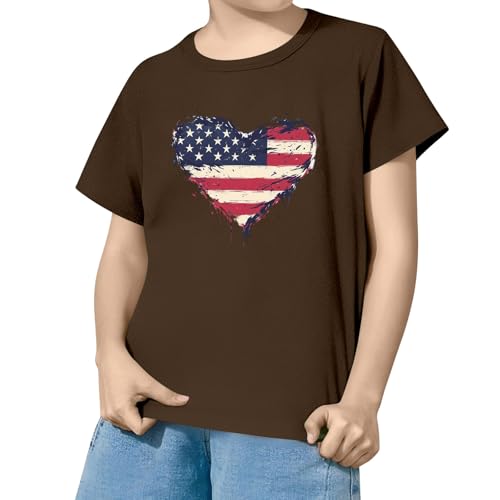 Girls Boys 4th of July Patriotic T-Shirt Short Sleeve American Flag Tees Cute Crewneck Tops Teen Kids Toddler Trendy Tops2