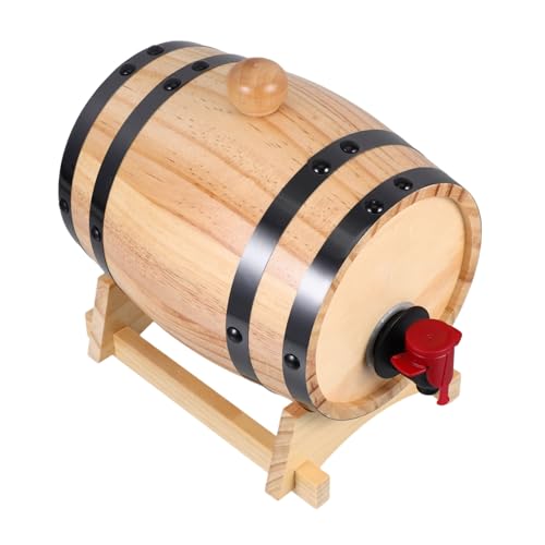 OKUMEYR Wooden Oak Wine Barrel Beer Barrel Dispenser Oak Decanter Bar Display Stand Home Bar Decor