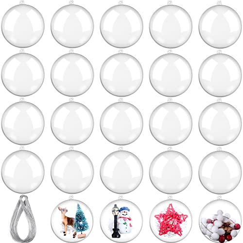 Boules de Noël transparentes 6 cm vides à personnaliser sans casse