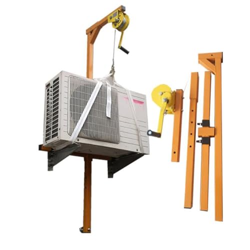 Outdoor Air Conditioner Installation Lifting Tool, Folding Hanger + Self-Locking Hand Winch, with 10/15/20m Rope MINGPING(20m Rope)