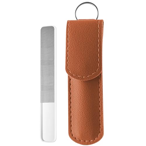 小型ガラスネイルファイル, 両面仕様 爪やすり, 両面仕上げ ネイルサロン 自宅用 旅行用 男女兼用