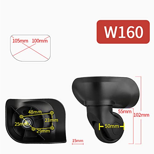 Luggage Wheels,Universal Luggage Casters,1 Pair Luggage Wheel Replacement Spare Spinner Caster for Suitcase Wheel Repair (W160)4