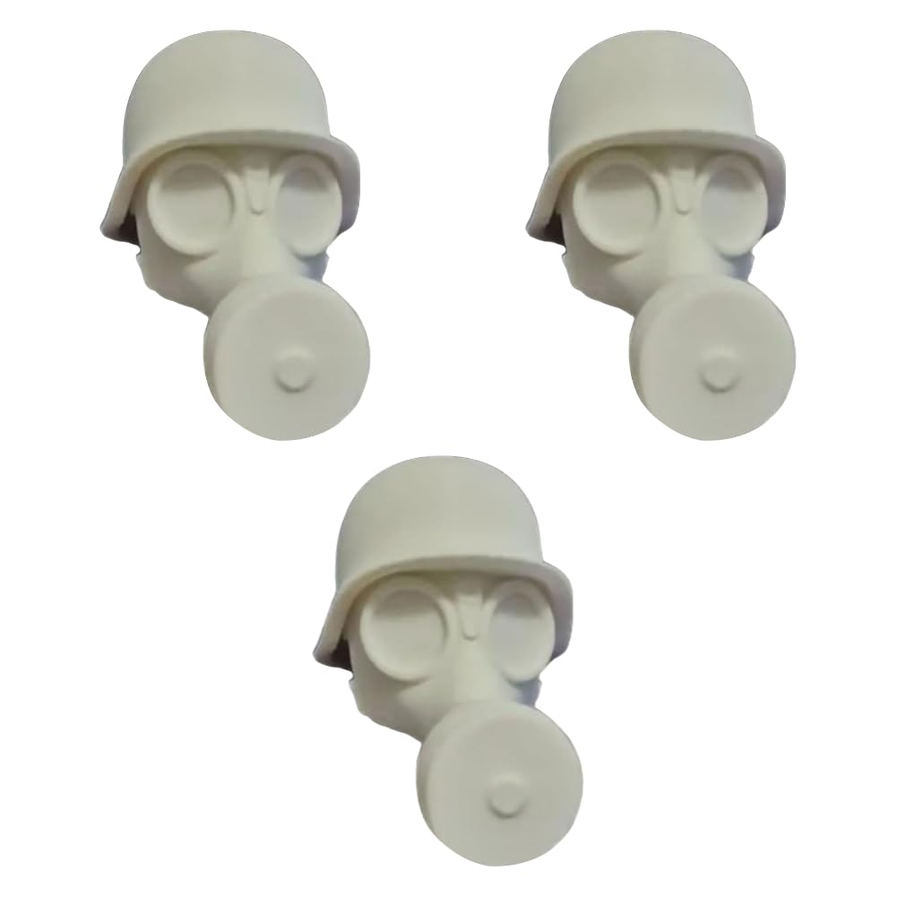 CTRLZS 3pc German Mask Style Dustproof Funny Universal Beer Bottle Cap Stopper for Bar for Party Accessories White