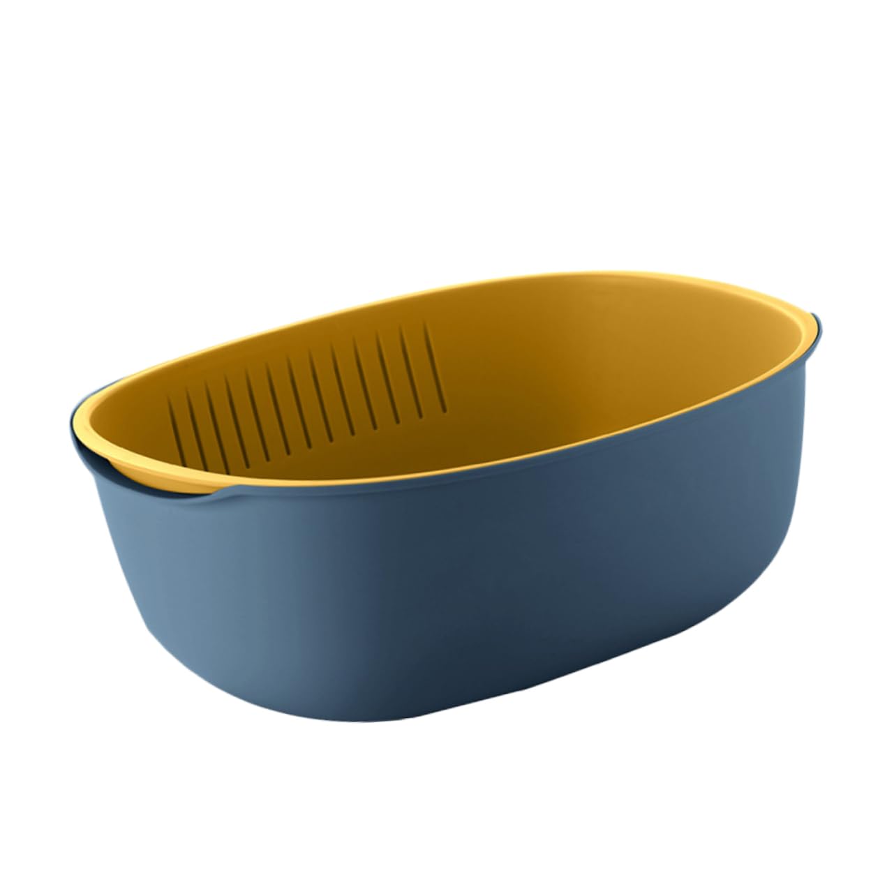 COLLBATH Scolapasta Clip in Plastica Pp a Doppio Strato, Cestino per Lavare Verdure e Frutta, Design Cavo Salvaspazio per Cucina e Casa