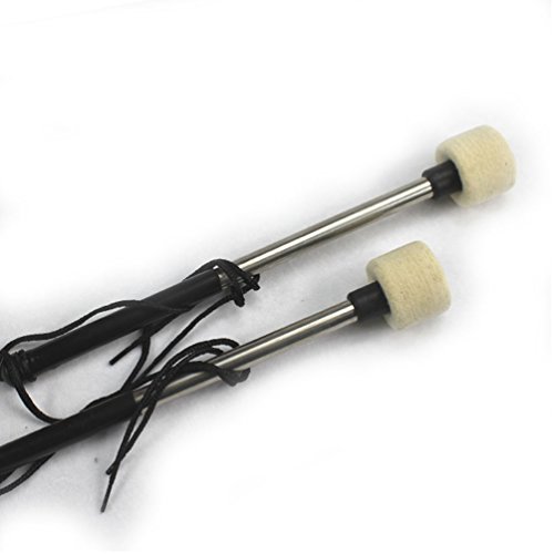 Paire de maillets pour grosse caisse Feutre gunking Grand 31 cm Longueur 4 cm Tête Cover