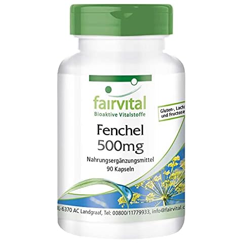 Fennel 500mg - Vegan - HIGH Dosage - 90 Capsules - Foeniculum vulgare Miller Cover