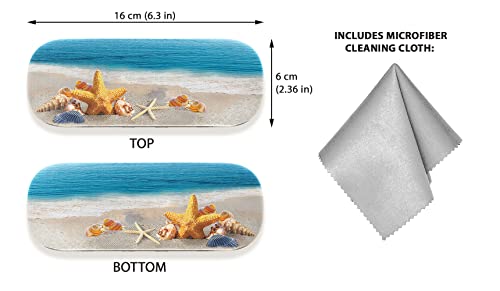 Image of WIRESTER Hard Shell Eyeglasses Case, Clamshell Sunglasses Holder Protective Cover with Microfiber Cloth