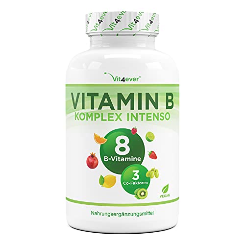 Vitamin B Complex Intenso - 180 cápsulas (6 meses) - Premium: Com formas bioativas de vitamina B cofatores - Dose até 10 vezes maior do que outros complexos vitamínicos B - Vegano