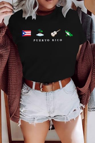 Puerto Rico Shirt Women Puerto Rico Flag Graphic Tees Boricua Tops — view 2