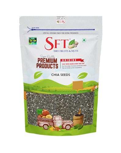 Image of SFT Premium Chia Seeds 1 Kg, I Seeds for Eating | Seeds for Weight Management | Rich in Calcium, Omega-3, Protein, Fibre, & Non GMO (Pack of 1)