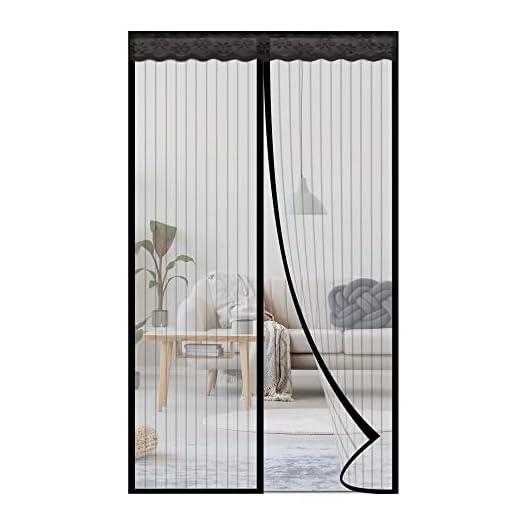 NGreen Reinforced Magnetic Screen Door - Heavy Duty Mesh Curtain and Full Frame Hook and Loop, Keeps Mosquitoes Out, Toddler and Dog Friendly, No Tools Required (Fits Door Up to 60"W x 80"H)