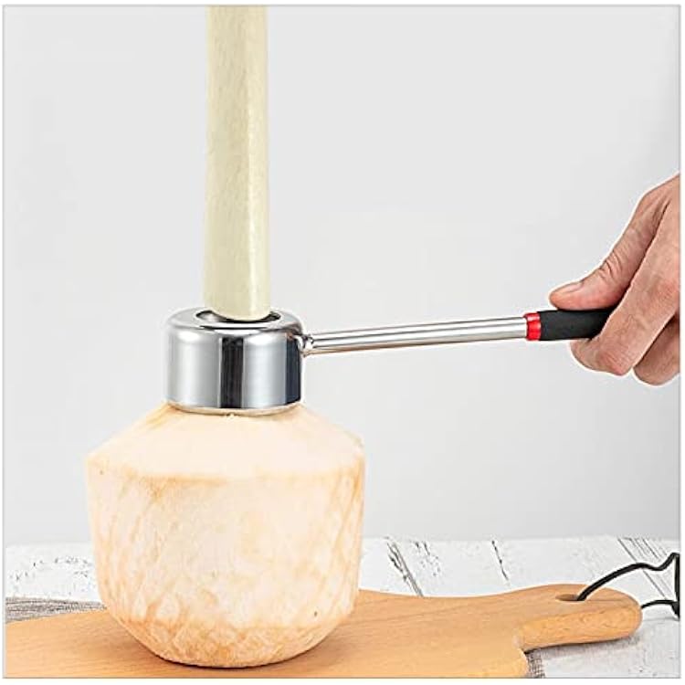 Coconut Opener Tool Kit - Stainless Steel Coco Jack Opener with Rubber Mallet
