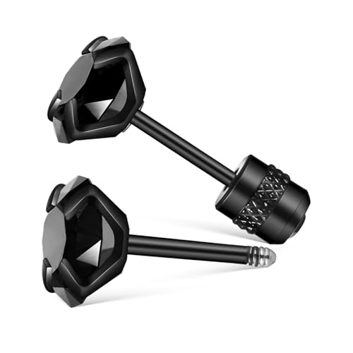 WESIEVYA スクリューバックスタッドピアス メンズ レディース キラキラ装飾 耳に優しい軽量デザイン ファッションアクセサリー 多用途