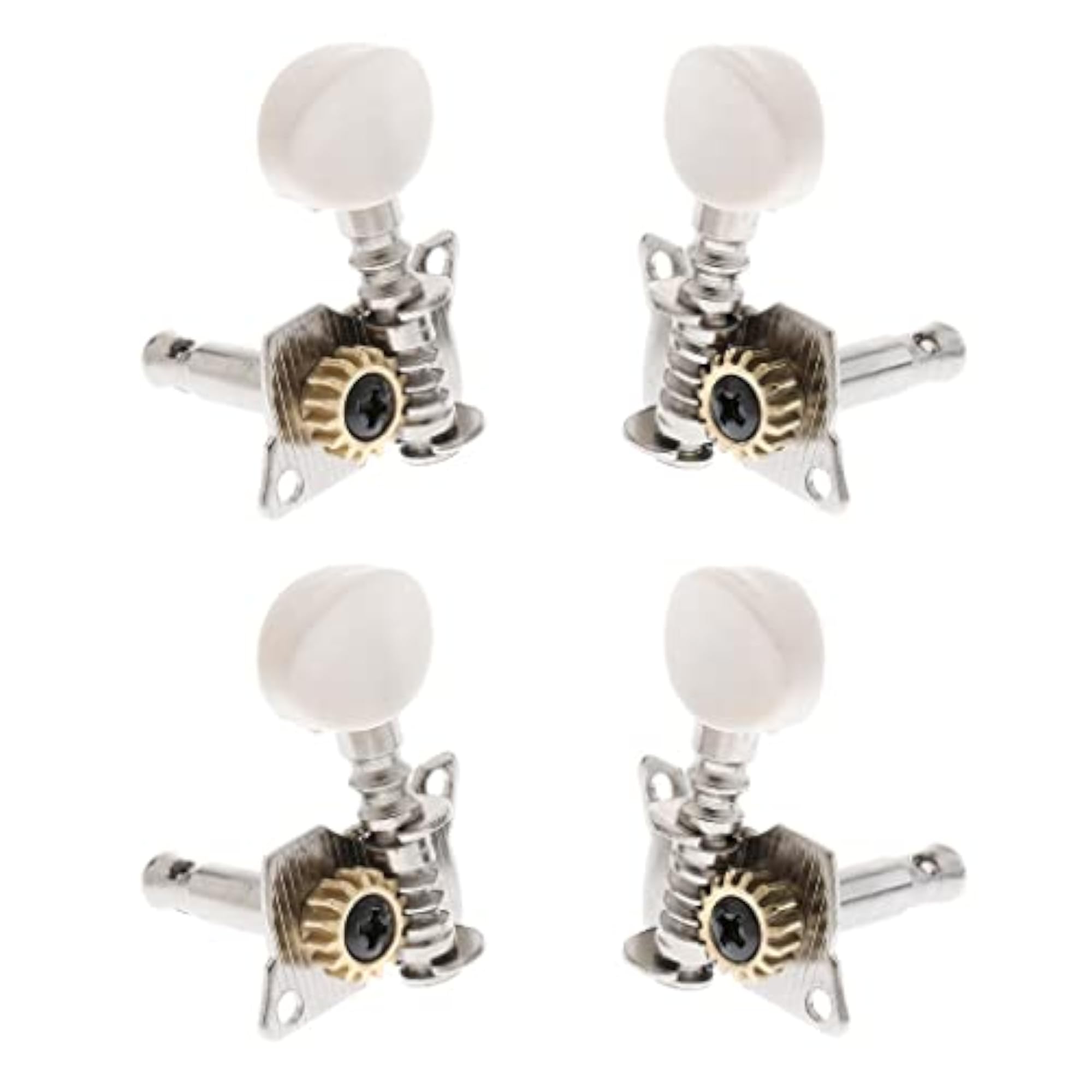 4 Pieces Ukulele Open Tuning Pegs Tuners Silver