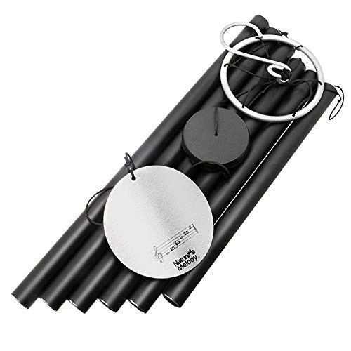 Image of Nature's Melody Wind Chimes for Outdoor, Tuned Unique Metal Tubes (Black, 88 Inch)