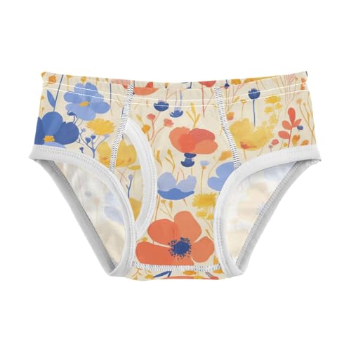 KLL Vibrant Floral Pattern Poppy Boys Toddler Comfort Nighttime Underwear Breathable Undies