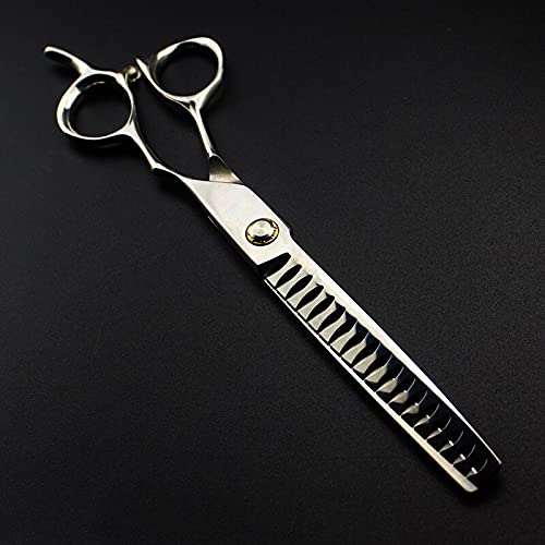 Hair Cutting Scissors, Professional japan 440c 7 inch Bearing hair scissors cutting barber makas haircut thinning shears hairdressing scissors BY ZZYY (Color : 40 teeth)