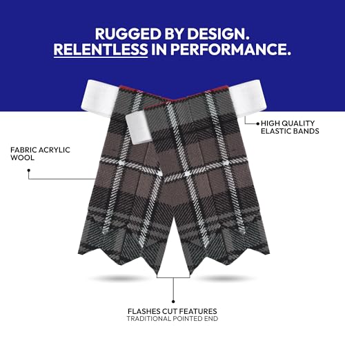 Image of Scottish Tartan Kilt Flashes with Elastic Adjusters
