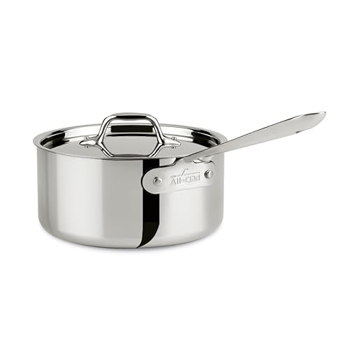 All-Clad - 8701004398 All-Clad 4203 Stainless Steel Tri-Ply Bonded Dishwasher Safe Sauce Pan with Lid / Cookware, 3-Quart, Silver -