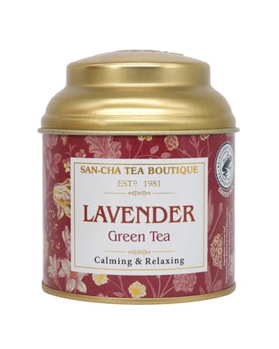 Image of Sancha Tea Gift Box, Tea Stories Collection, Tea Hamper with 2 Green Teas & a Tea Infuser, Moroccan Mint Tea & Lavender Tea Gift Set, 100gms
