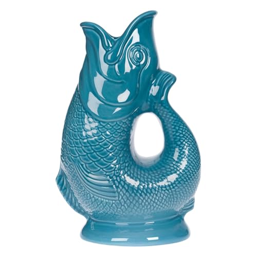 Gurgly Iconique Martin-pêcheur Glug Jug Grand 28 cm 1,4 L – Pichet à Eau de Poisson, Vase à Poisson Décoratif, Ornement, Carafe