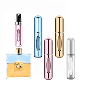 5ml Parfümzerstäuber, 4 Stück Mini Nachfüllbar Parfüm Flaschen, Sprühflasche mit Fenster für Flug Reise, Ferien…