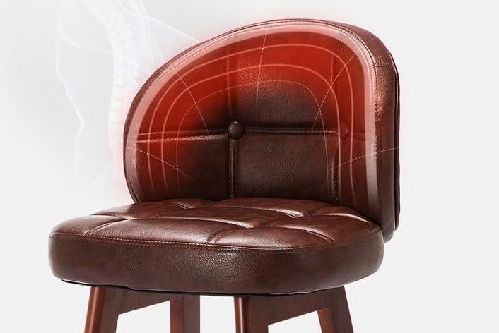 Tabourets de bar stylish en cuir et bois pour salle à manger