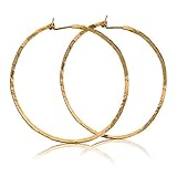aros de oro para bebe concepcion  Pendientes de aro martillado con relleno de oro de 14 k   Grandes 2,5 pulgadas 65 mm Par de pendientes hechos a mano