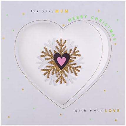 Hallmark Christmas Card for Mum - Classic 3D Snowflake Design