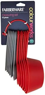 Farberware Measuring Cups and Spoons Set (12-Piece, Red/Gray)