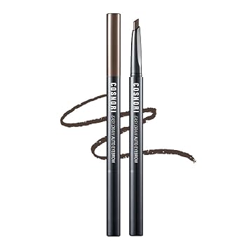 COSNORI Easy Draw Auto Eyebrow 04 Choco Mousse Teardrop Tip, Long Lasting Eyebrow Pencil with Brush, Smooth Application, Natural Brows, 0.01 oz 0.3g