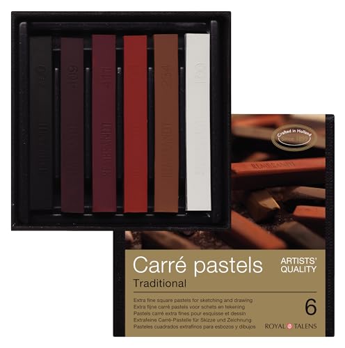 Carré Pastel Rembrandt coffret luxe 6 pastels secs couleurs terre pour dessin artistique