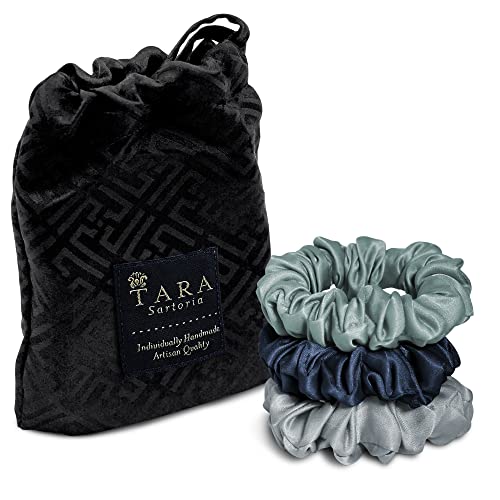 Medium Silk Scrunchies For Hair - Tara Sartoria Artisan Handmade