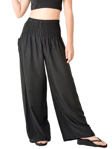 Orient Trail Open Ankle Wide Leg Harem Pants with Pocket -Yoga Flowy Pants for Women US Size 0-24