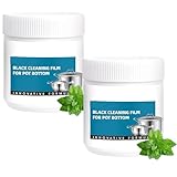 Pasta sgrassante potente per pentole e padelle, detergente potente per la cucina, pellicola nera per la pulizia del fondo delle pentole, detergente per il fondo delle padelle. (2pcs)