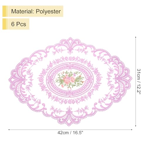 Sets de table brodés rétro uxcell en dentelle violette de qualité supérieure