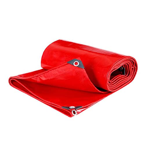 PVC-rote Regendichte Abdeckplane Verstärktes Gewebtes Blatt Camping-Abdeckungs-Plane Mehrzweck Sonnenschutz Messer Schaber Tuch Anti-Aging(Size:4 * 6m) Cover