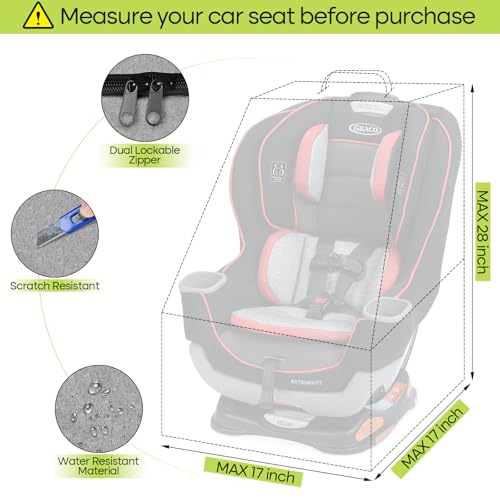 padded car seat travel bag for airplane heavy duty backpack for air travel water-resistant carrier with shoulder strap fits most car seats greyblack