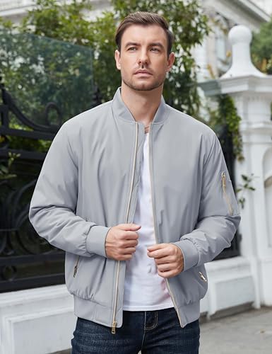 CRYSULLY Men's Bomber Jacket Full Zip Windbreakers Casual Jackets Fall Winter Warm Padded Coats2
