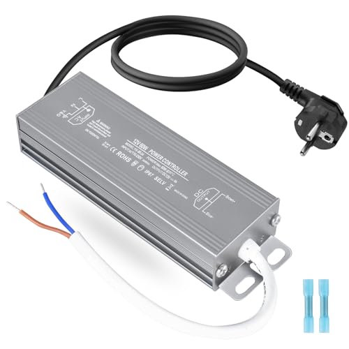OFFCUP LED Trafo 12V 60W IP67 Transformator mit Stecker Treiber Wasserdicht Netzteil Treiber 230V auf DC 12 V LED Driver Niedervolttrafo Konstantspannung Netzteil Trafo Nicht Dimmbar