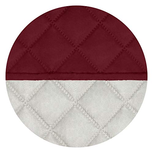 Image of PureFit Reversible Quilted Sofa Cover, Water Resistant Slipcover Furniture Protector, Washable Couch Cover with Non Slip and Elastic Straps for Kids, Dogs, Pets (Oversized Recliner, Red /Ivory)