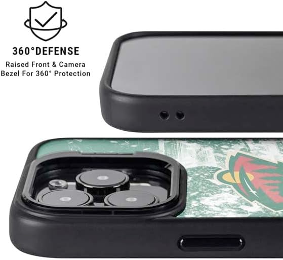 Skinit Kickstand Phone Case Compatible with iPhone 14 Pro Max - Officially Licensed NHL Minnesota Wild Frozen Design